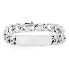 Personalized 12mm Quality Stainless Steel ID BraceletPersonalization: Free one side of the bracelet with 1 line up to 20 characters per linewe can engrave both sides of the bracelet for additional $4.00Product Info:Material: Stainless Steel Size Width : 12mmSize Length : 8.6 Free Engraving316L is the highest grade of stainless steel used in the jewelry market. It is so good at resisting fade, rust, and corrosion, that it is used in architecture as well as in marine environments. At the same time Jewelry Market, Personalized Engraved Gifts, Medical Bracelet, Jewellery Marketing, Bracelet Chain, Id Bracelets, Engraved Gifts, Stainless Steel Rings, Steel Ring