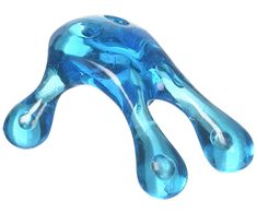 a blue glass animal shaped object on a white background