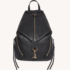 Nwt Rebecca Minkoff Julian Full Size (Large) Leather Backpack - Sold Out Everywhere! Hard To Find! Color: Black W/ Goldtone Hardware (Also Available In Our Boutique Multiple Other Colors) 100% Authentic Guaranteed! New With Tags Attached, Never Been Used, Still Wrapped In Original Packaging, Comes With Rm Dust Bag! Genuine Pebbled Leather *Approximate* Size: 11.25" X 12.5" X 6" Interior Zip Pocket And Card Slot Adjustable Shoulder Straps Fabric Lining Rm Dust Bag Included Price Is Firm! Sorry, N Leather Backpack With Gold-tone Hardware, Everyday Leather Backpack With Gold-tone Hardware, Leather Backpack With Gold-tone Hardware For Everyday, Chic Backpack With Gold-tone Hardware For On-the-go, Modern Leather Backpack With Gold-tone Hardware For Everyday, Leather Backpack With Zipper Pocket For Errands, Modern Everyday Backpack With Gold-tone Hardware, Chic Leather Backpack With Gold-tone Hardware For Everyday Use, Gold-tone Crossbody Backpack For Travel