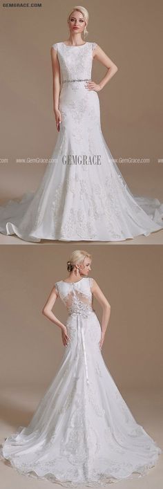 the back and side views of a wedding dress