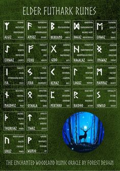 a poster with the names and symbols for different kinds of musical instruments in green grass