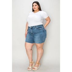 Our Best Days High Waist Denim Shorts by Judy Blue are a stylish and confident choice. With the high-waisted design and slim fit, these medium blue stretchy jean shorts accentuate your curves and create a flattering silhouette. The back pocket embroidery and raw hem make these the perfect casual choice to wear for many best days to come. Plus, they're available in sizes SM-4XL until sold out! Ships in 3-5 business days. Material composition: 93% cotton, 5% polyester, 2% spandex Fit: True to Judy Medium Wash Mid-thigh Denim Jean Shorts, Medium Wash Denim Jean Shorts Mid-thigh Length, Trendy Denim Jean Shorts, Mid-thigh Length, Trendy Denim Jean Shorts Mid-thigh Length, Trendy Mid-thigh Denim Jean Shorts, Trendy Mid-thigh Length Denim Jean Shorts, Fitted Medium Wash Jean Shorts Mid-thigh Length, Stretchy Jean Shorts, Slim Denim