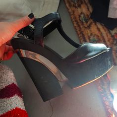 Super Sexy Shoes . High Platform . Size 6.5 Price Is Firm . Black Wedge, Shoes High, Vince Camuto Shoes, Vince Camuto, Black Gray, Black And Grey, Wedges, Size 6, Women Shoes