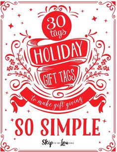 a holiday gift tag with the words 25 tags