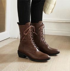 Knight Boots, Popular Boots, Female Style, Brown Fur, Casual Heels, Martin Boots, Thick Heels, Boots Women, British Style