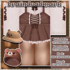 the dress is brown and has a bear on it