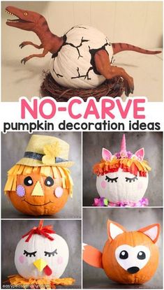 no - carve pumpkin decoration ideas for kids to make with their own hands and feet