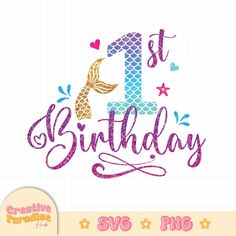 the 1st birthday svg file is available for use on crafts and other items such as t - shirts