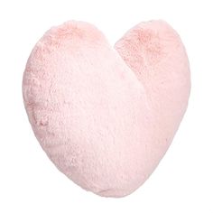 a pink heart shaped pillow on a white background