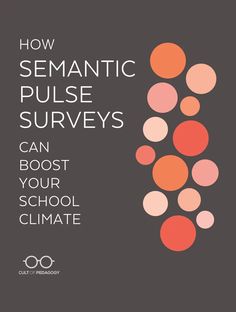 an orange and pink poster with the words how dramatic pulse surveys can cost your school climate