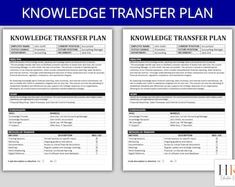 two sheets of paper with information about the transfer plan