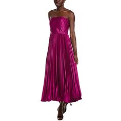 About The Brand: Stylish, Sustainable Designs You Can Feel Good About. Conan Strapless Midi Maxi Dress In Purple Sangria With Strapless Neckline With Inner Gripping And Pleated Design Approximately 49in From Shoulder To Hem Model Is 5'10 And Is Wearing A Size 4. Measurements May Vary Slightly By Size. Center Back Zipper With Hook-And-Eye Closure 100% Recycled Polyester Lining: 97% Recycled Polyester, 3% Spandex Dry Clean Only Imported Purple Sangria, Strapless Neckline, Pink Maxi Dress, Midi Maxi Dress, Sangria, Stunning Dresses, The Dress, Top Brands, Size 4