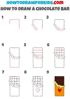 how to draw a chocolate bar with step by step instructions for kids and beginners