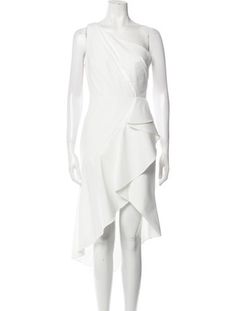 Anne Barge Wrap DressWhiteRuffle EmbellishmentSleeveless with One-ShoulderConcealed Zip Closure at SideFit:Dresses by Anne Barge typically fit true to size. White Sleeveless One-shoulder Evening Dress, White Sleeveless One Shoulder Evening Dress, White Strapless Sleeveless Dress For Cocktail, White Sleeveless One-shoulder Cocktail Dress, Anne Barge, Accessories Jacket, Shirt Accessories, Shoulder Sweater, Hoodie Dress