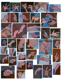 many different images of hands and fingers