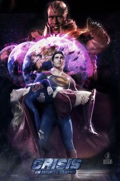 an image of superman and lois in the poster for their upcoming film, crisis on earth