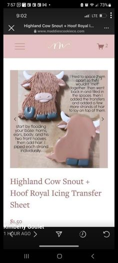 Highland Cow Cookies Royal Icing, Rodeo Cookies, Highlander Cows, Royal Cookies, Scottish Food