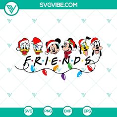 mickey mouse and friends christmas svg cut file