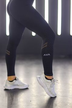 DESCRIPTION Give yourself a pre-workout confidence boost with our high-waisted NYX leggings. This scrunch butt style features mesh detailing behind the calves for extra ventilation. The intricate stripe detailing elevates this workout essential that will carry you from the gym to your grocery run. Our NYX leggings are made with spandex for extra stretch to give you the illusion of an hourglass figure. Sporty Breathable Leggings For Running, Sporty Compressive Breathable Leggings, Breathable Athletic Fit Leggings For Workout, Breathable Athleisure Tights For Training, Sporty Breathable Leggings For Training, Breathable Mesh Micro-elastic Activewear For Workout, Breathable Sporty Tights For Gym, Breathable Athleisure Tights For Running, Technical Yoga Activewear With Breathable Mesh