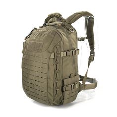 the back pack is designed to look like an army backpack