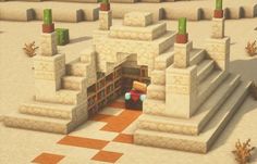 Chunk Builds Minecraft, Desert Enchanting Room Minecraft, Minecraft Desert Builds Blueprints, Minecraft Desert Farm Ideas, Minecraft Desert Interior Design, Minecraft Desert Interior, Sand Minecraft Builds, Desert Portal Minecraft, Minecraft Desert Design