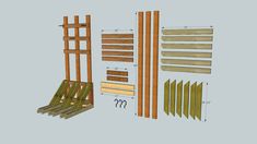 the plans for a diy pallet rack are shown with measurements and measurements to make it