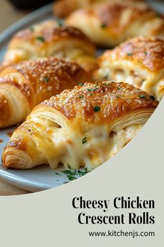 cheesy chicken crescent rolls on a plate