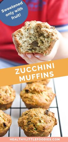 zucchini muffins with text overlay that reads, sweetened only with truth