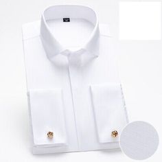 Mens Dress Shirts French Cuff Long Sleeves Formal Business Camisas Shirts Tops | eBay Elegant Solid Dress Shirt With Button Cuffs, Formal Summer Shirt With Cuffed Sleeves, Summer Formal Shirt With Cuffed Sleeves, Formal Shirt With Cuffed Sleeves For Spring, Spring Formal Shirt With Cuffed Sleeves, White Shirt With Cuffed Sleeves For Business, White Office Shirt With Cuffed Sleeves, White Cuff Shirt For Semi-formal Occasions, Elegant Solid Color Summer Dress Shirt