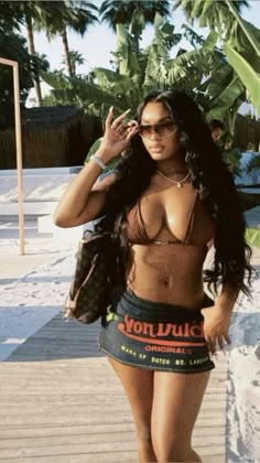 Beach Clothes Vacation Outfit Ideas Black Women, Water Park Outfit Black Woman, Pool Party Outfit Baddie, Coachella Outfits Black Women, Beach Bathing Suit Outfit, Beach Holiday Outfits Black Women, Jamaican Vacation Outfits Black Women, Dlt Malta Outfits, Bahamas Black Women