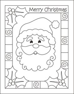 santa claus's face with the words dear santa on it in black and white