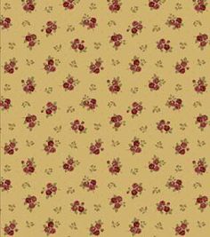 a yellow background with red flowers on it