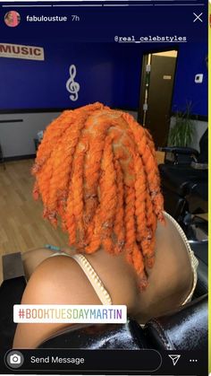 Frizzy Locs, Orange Locs, Retwist Styles, Ginger Dreads, Dreads Black Women, 2 Strand Twist, Colored Dreads, Dread Braids