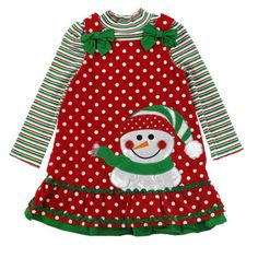 Nannette Girls Red Snowman 2 PC Dress Set Corduroy Jumper & Long Sleeve Shirt This cute 2 piece dress outfit includes a striped long sleeve shirt, and a red corduroy jumper with a snowman applique and white polka dots allover. She will want to wear this one often! Girl's sizes 2-Piece Set Cotton long sleeve shirt Cotton/Polyester corduroy jumper with button back closure Brand: Nannette Payment We accept PayPal as our payment method. Immediate payment is required. If you have any questions about Snowman Applique, Toddler Tights, Corduroy Jumper, Baby Tights, Kids Christmas Outfits, Childrens Sewing Patterns, Jumper Outfit, Girls Red