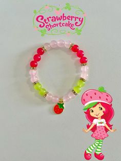 Available at JewelryByASY.com Strawberry Bracelet, Pulseras Kandi, Girly Bracelets, Pony Bead Bracelets, Diy Friendship Bracelets Tutorial, Friendship Bracelet Patterns Easy, Crystal Bead Jewelry