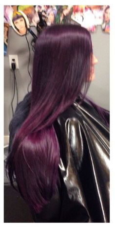 Ion Plum Hair Color 4vv, Long Plum Hair, Blackberry Purple Hair, Purple Hair With Blonde Underneath, Boysenberry Hair Color, Black Magenta Hair, Dark Purple Burgundy Hair, Blackberry Hair Colour With Highlights, Dark Fuchsia Hair