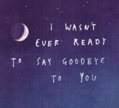 the words i want ever ready to say goodbye to you