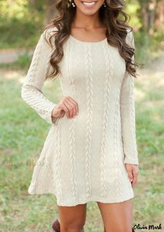 Olivia Mark - Professional and Elegant Knit Bodycon Dress - Solid Color Mini Skirt Short Sweater Dress, Cable Knit Sweater Dress, Womens Fall Dress, Dress Sweater, Knitted Bodycon Dress, Mini Sweater Dress, Rilakkuma, Knit Mini Dress, Knit Sweater Dress