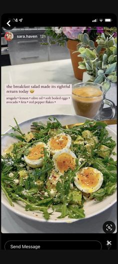 Breakfast Salad, Deilig Mat, Healthy Meal Prep, Healthy Snacks Recipes, Arugula