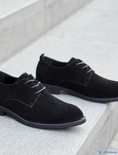 OrcaJump - Suede Breathable Non-Slip Wear-Resistant Daily Walking Shoes - Black, Brown, Gray - Fall, Square Toe Black Flat Heel Dress Shoes For Spring, Black Dress Shoes With Flat Heel For Spring, Black Round Toe Dress Shoes For Spring, Black Plain Toe Dress Shoes For Spring, Black Casual Lace-up Shoes With Pointed Toe, Casual Black Lace-up Shoes With Pointed Toe, Casual Black Slip-on Oxfords, Black Suede Slip-ons For Business, Black Slip-on Suede Dress Shoes