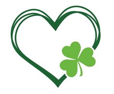 a clover in the shape of a heart with four leaf clovers on it's side