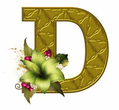 the letter b is decorated with flowers and leaves