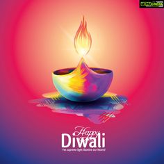 a colorful diwali with the words happy diwali on it