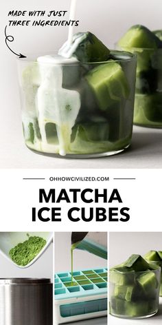 matcha ice cubes are being made with just three ingredients