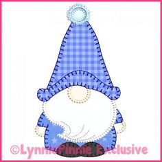 a blue and white gnome with a red heart on it's chest is shown