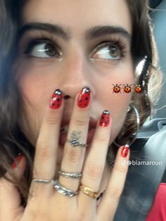 Nails Ladybug, Cute Girly Aesthetic, Daisy Acrylic Nails, Business Competition, Ladybug Nails, Booming Business, With Nails, Girly Aesthetic