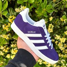 Adidas Gazelle Royal Purple Women 6 Available. Brand New In Box 100% Authentic. Fast Shipping All Sales Final Purple Gazelle, Adidas All Star, Purple Adidas, Royal Purple Color, Slip On Tennis Shoes, Lacing Shoes For Running, Adidas Swift Run, Crossfit Shoes, Adidas Purple