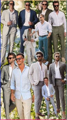 men in suits and sunglasses are posing for the camera