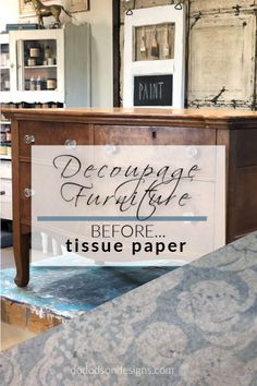 an old dresser is transformed into a diy furniture makeover with paint and stencils