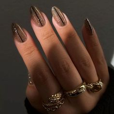 Unghie Nail Art, Dark Nails, New Year's Nails, Brown Nails, Minimalist Nails, Nail Arts